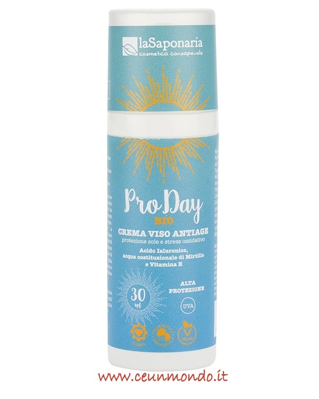 Crema viso antiage antimacchie con protezione solare - BIO PRO DAY Alta Protezione SPF30 - La Saponaria