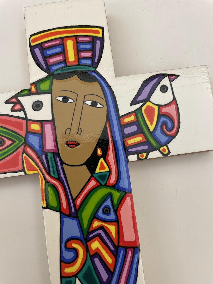 Croce in legno grande Mujer