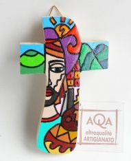 Croce in legno, croce dipinta Picasso