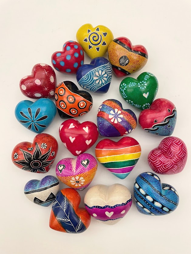 Cuore in pietra saponaria 4x4 bomboniera, colori disponibili