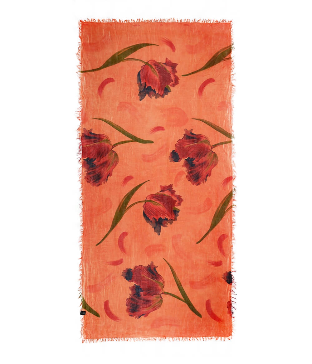 Foulard sciarpa Bamboo Dalì Arancione caldo