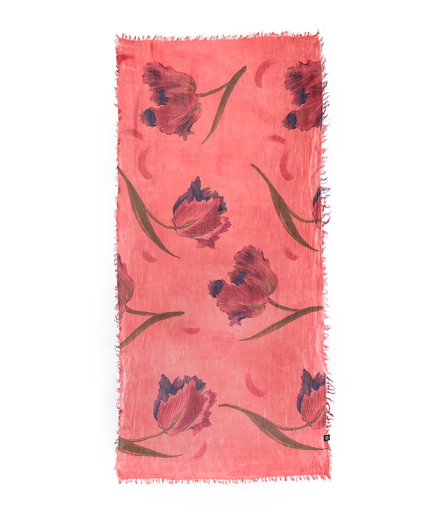 Foulard sciarpa Bamboo Dalì Rosso geranio