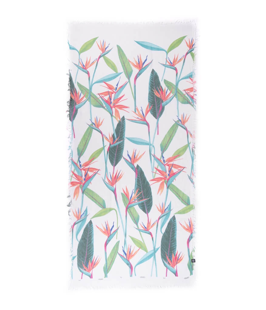 Foulard sciarpa Bamboo DeChirico bianco 01