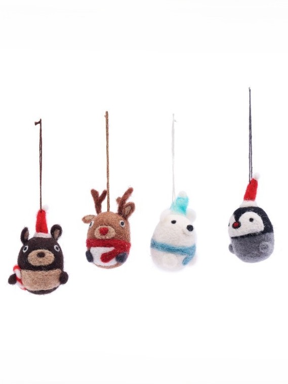 Decorazioni natalizie in feltro PETS cuccioli di animali