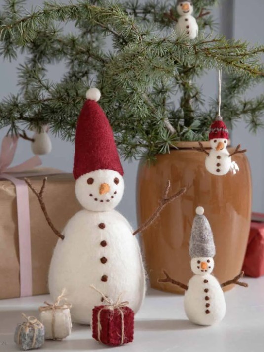 Decorazioni natalizie Pupazzo di neve GRANDE, esempio di dimensione