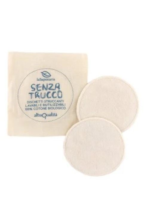 Dischetti struccanti lavabili in cotone organico, Set da 3 dischetti.