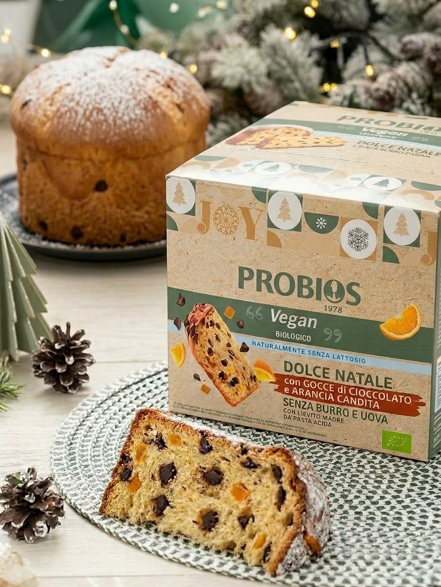 Dolce Natale VEGANO con gocce di cioccolato e arancia candita