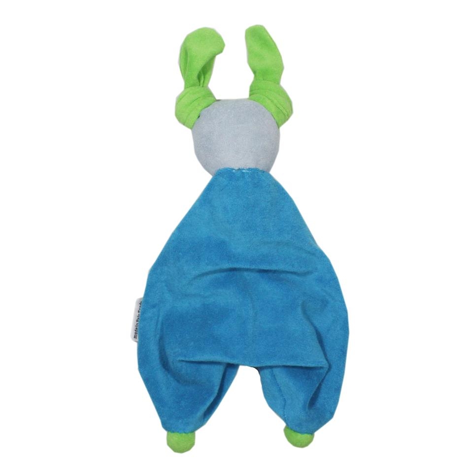 Doudou bambola per Neonati in cotone biologico Queen MOMY azzurra
