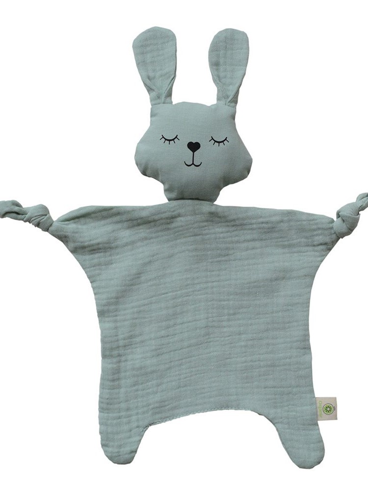 Doudou per neonati in cotone Bio Coniglio celeste