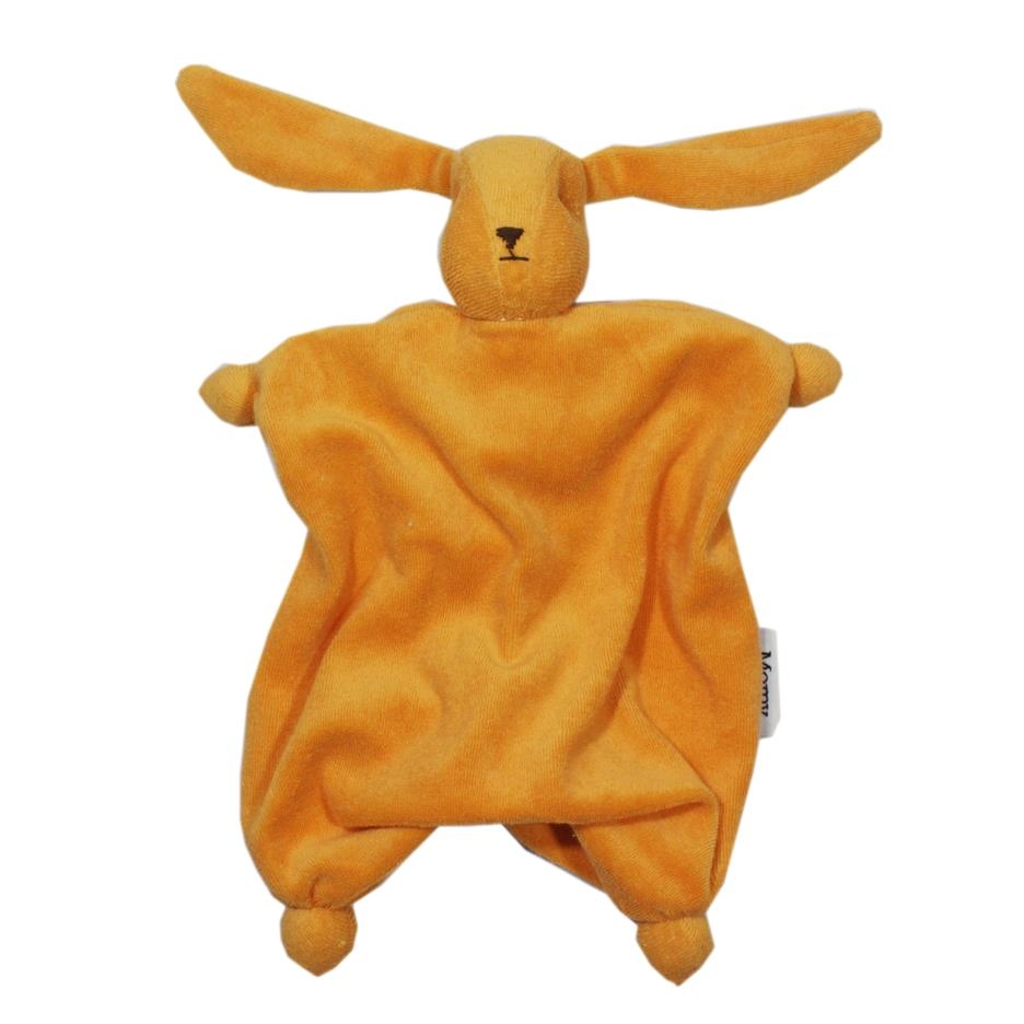 Doudou bambola per Neonati in cotone biologico RABBIT Arancio