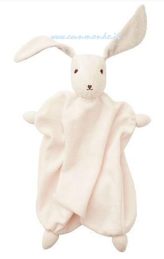Doudou Hoppa Tino per Neonati in cotone Biologico Bianco