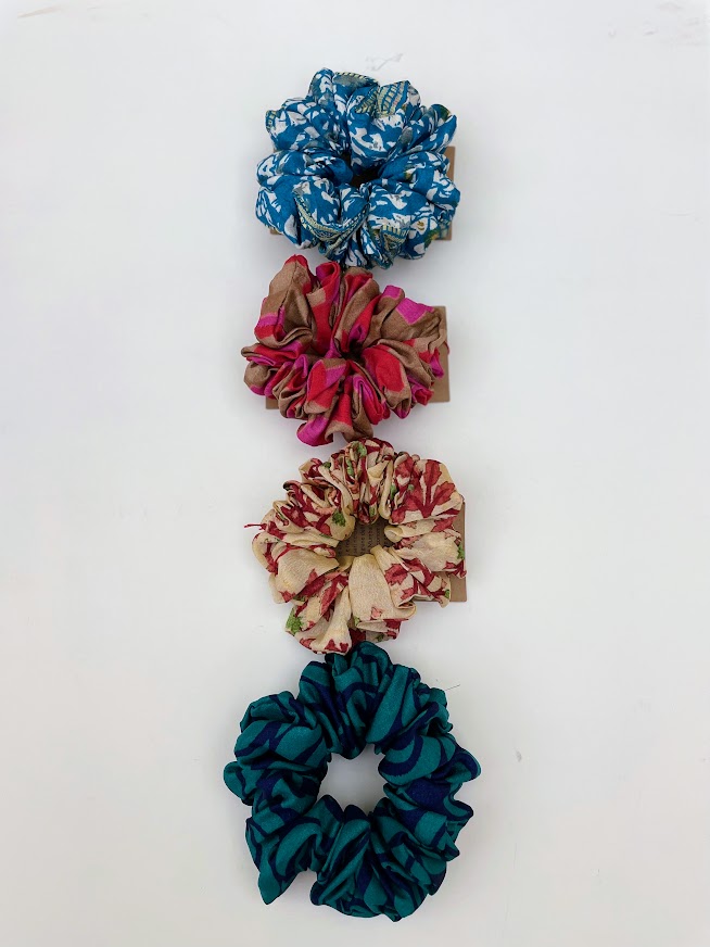 Elastici per capelli ricoperti di tessuto in colori assortiti fantasia