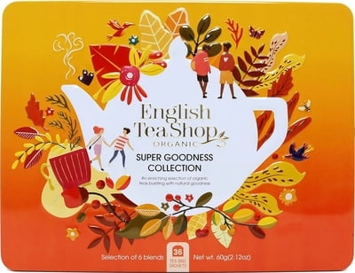 Scatola regalo di latta con Selezione di infusi Super GOODNESS - ENGLISH TEA SHOP
