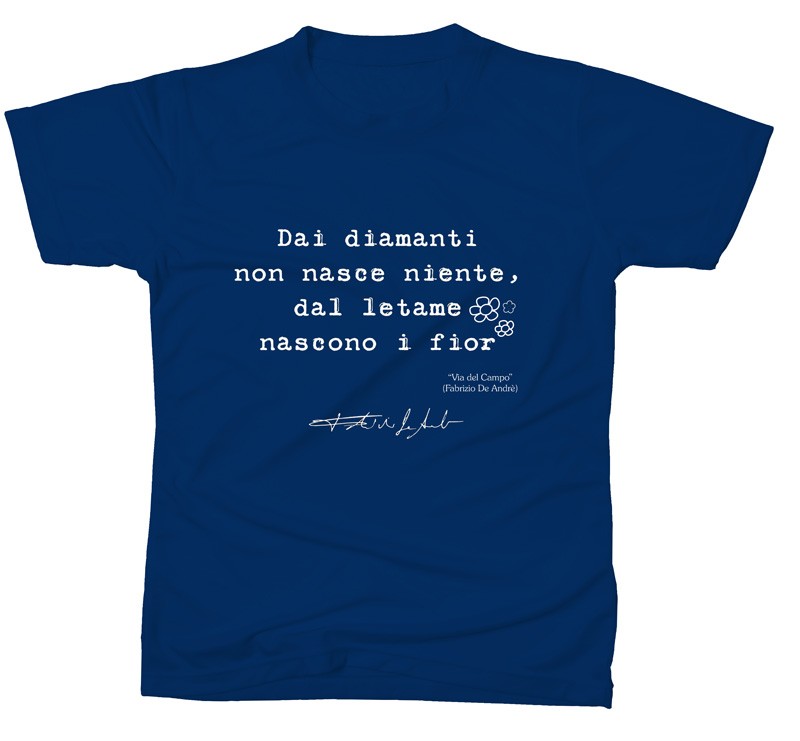 T-shirt VIA DEL CAMPO blu navy - Fabrizio De Andrè - O'Press