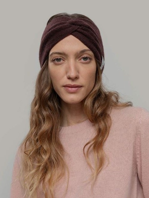 Fascia per capelli in cashmere rigenerato Nadia marrone - Rifò