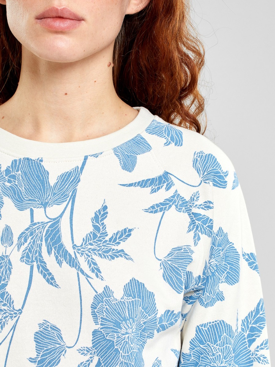 Felpa donna cotone organico Ystad Duotone Floral Oat