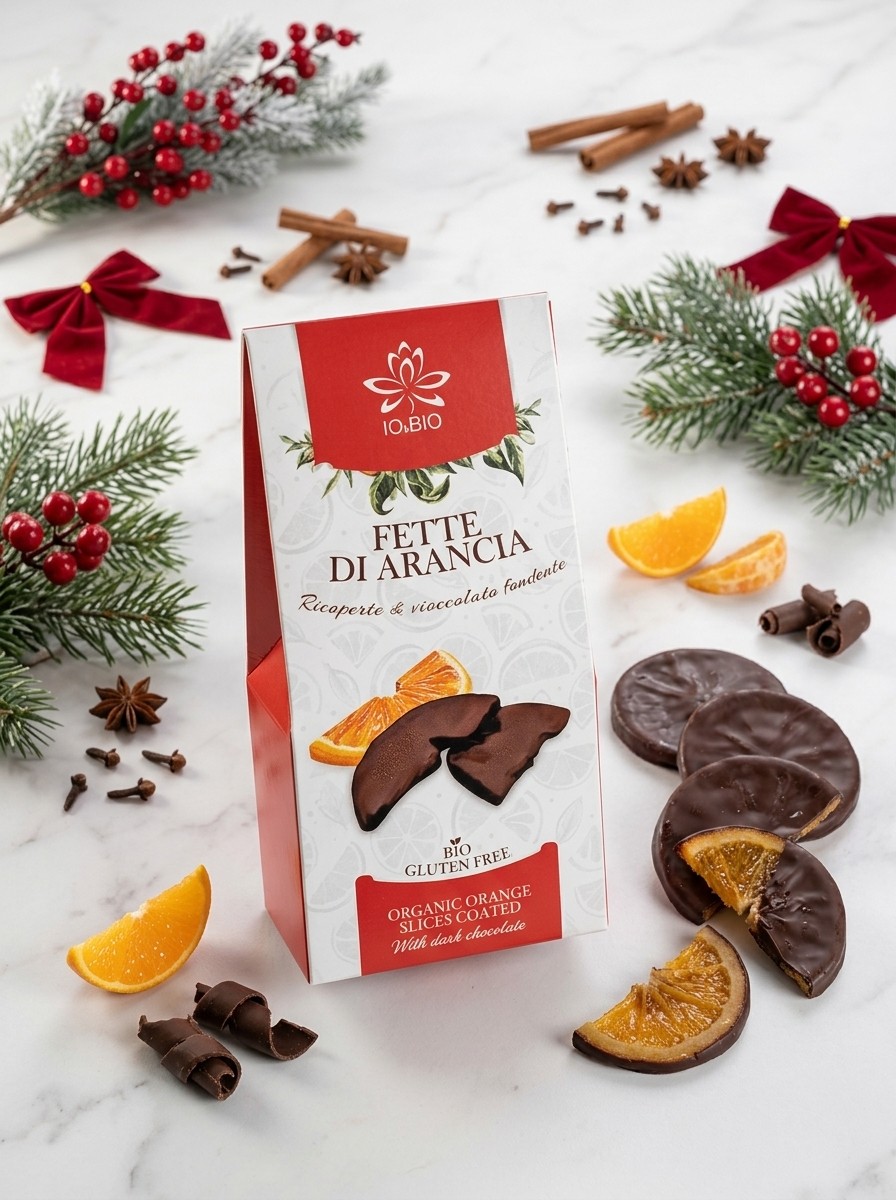 Fette di arancia candite ricoperte di cioccolato Bio