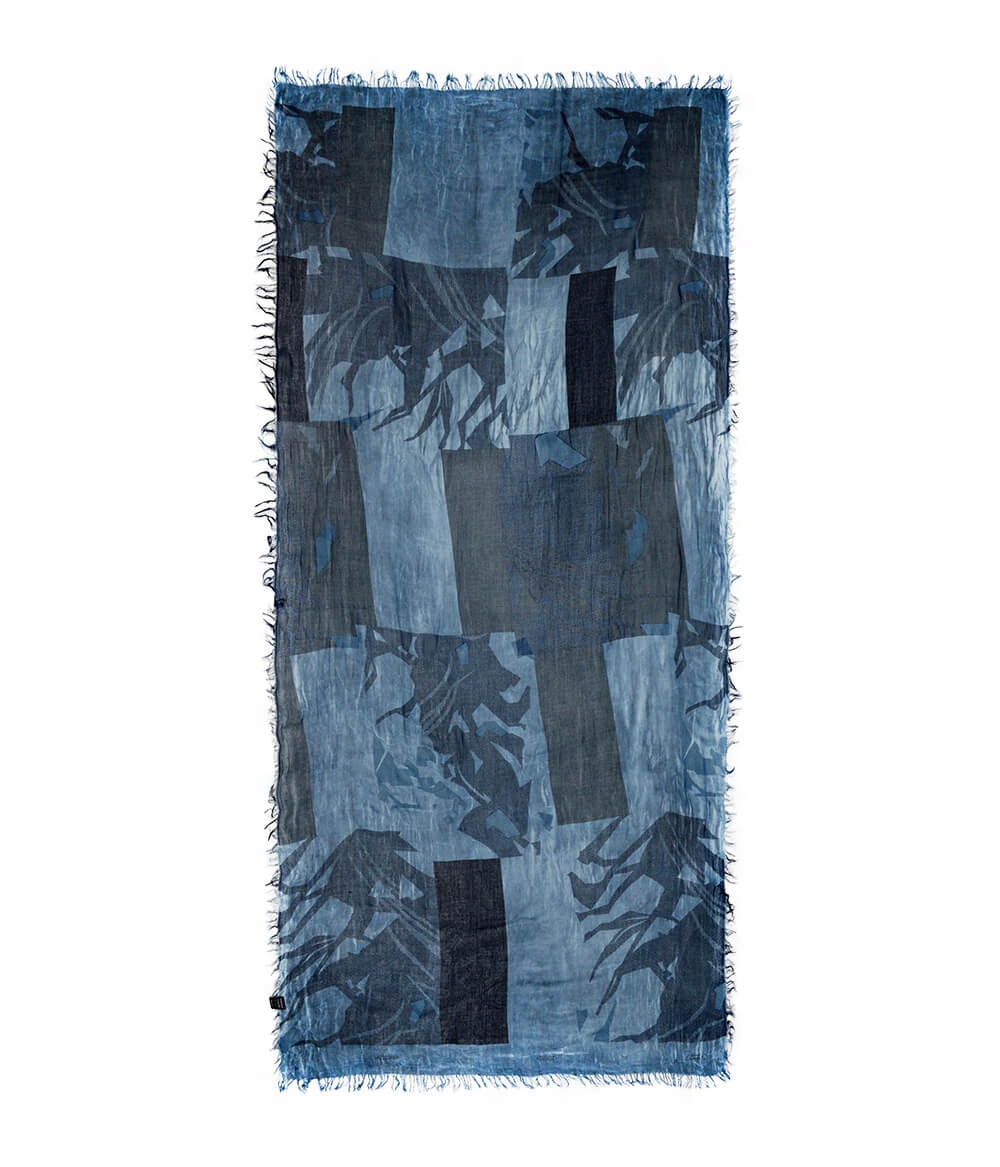Foulard sciarpa in bamboo Klee Grigo bluastro