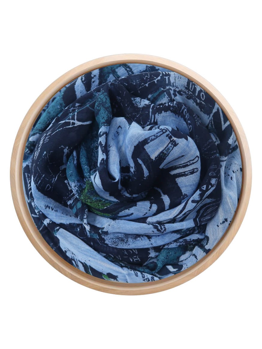 Foulard Bamboo Basquiat Azzurro cielo