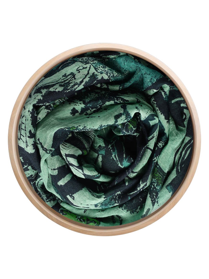 Foulard Bamboo Basquiat Verde foresta