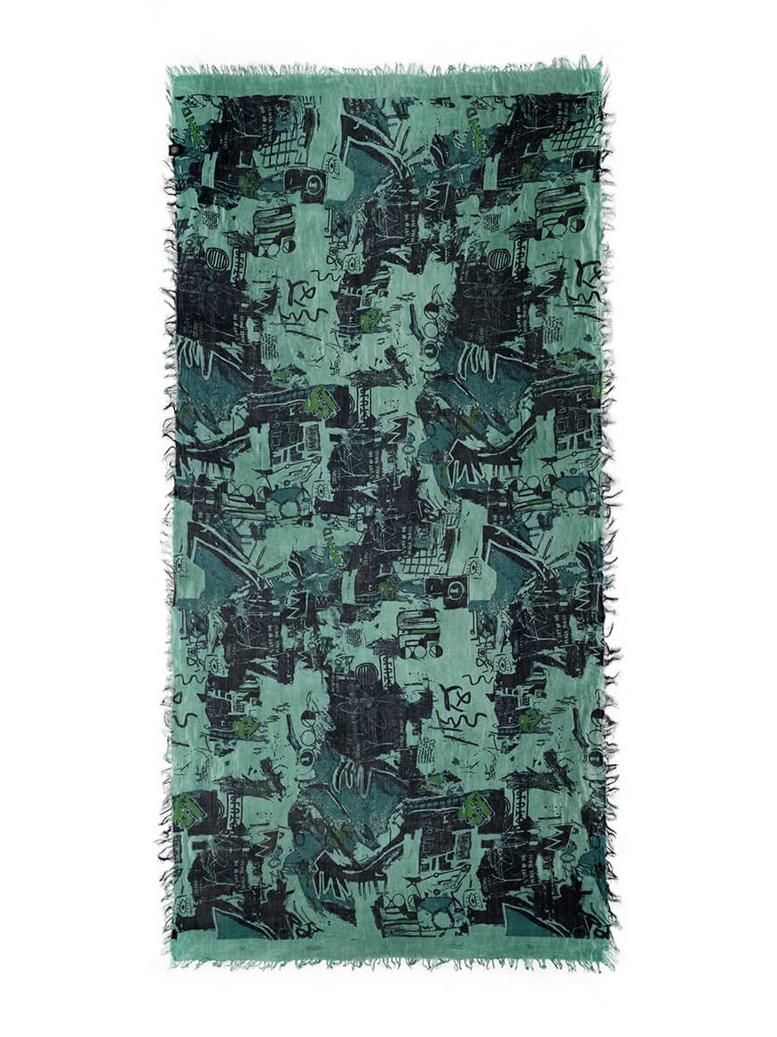Foulard Bamboo Basquiat Verde foresta