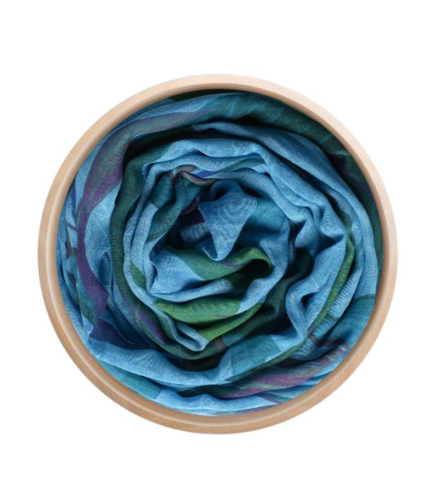Foulard in bamboo De Chirico blu