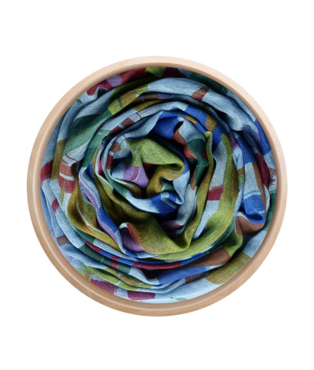 Foulard sciarpa Bamboo Mirò celeste