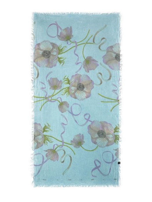 Foulard bamboo O'Keeffe Turchese