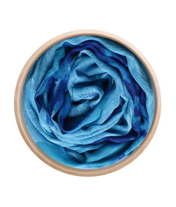 Foulard sciarpa Bamboo Van Gogh BLU