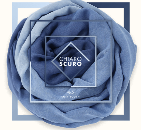 Foulard sciarpa super soft Bamboo Chiaroscuro Blu Indaco