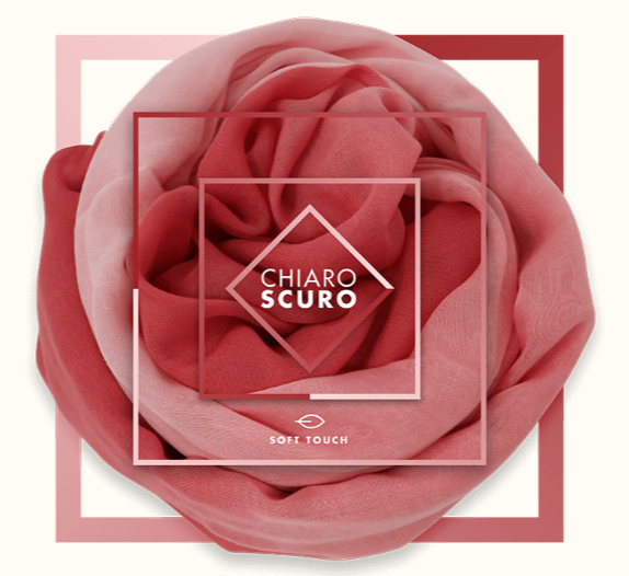 Foulard sciarpa super soft Bamboo Chiaroscuro Rosso fiorentino