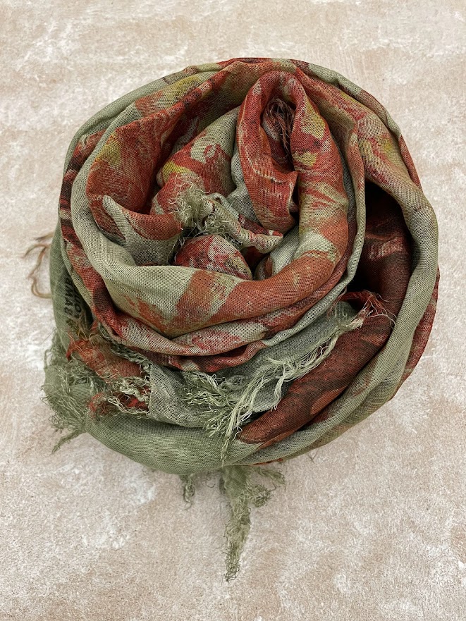 Foulard sciarpa Bamboo Alma Tadema verde salvia