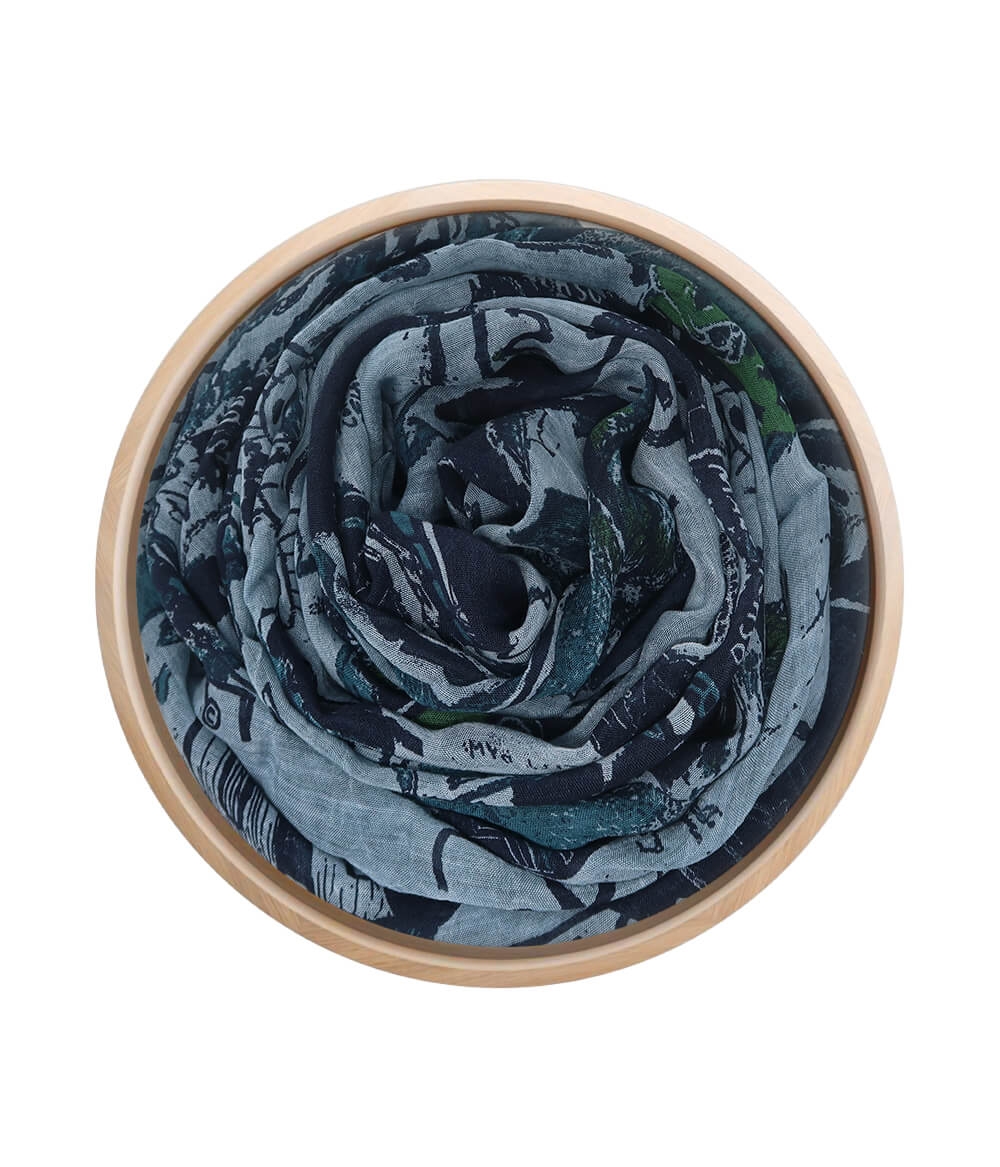 Foulard sciarpa Bamboo Basquiat Grigio scuro