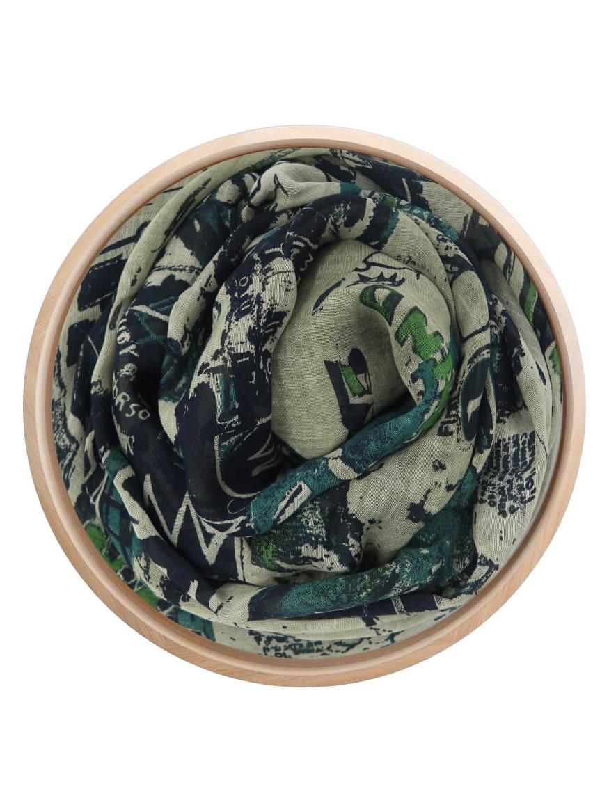 Foulard Bamboo Basquiat Verde oliva