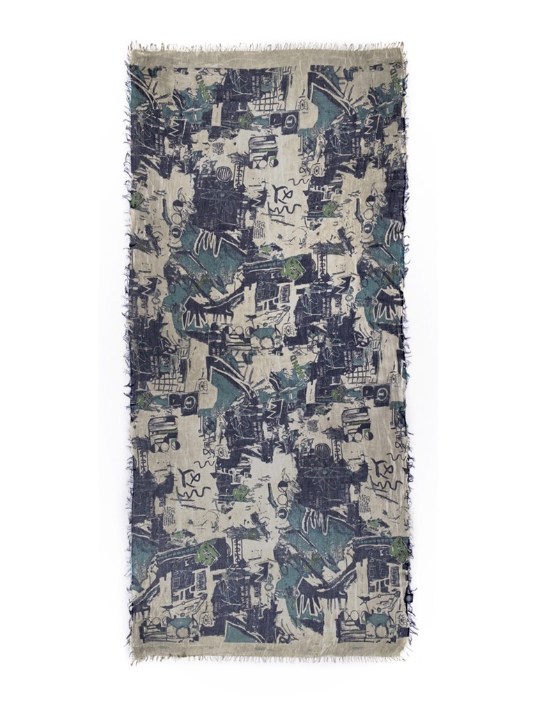 Foulard sciarpa Bamboo Basquiat Verde oliva