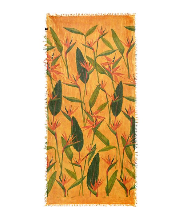 Foulard sciarpa in bamboo De Chirico arancione