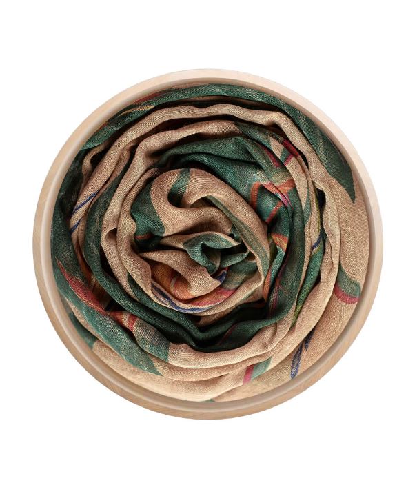 Foulard sciarpa in bamboo De Chirico marrone