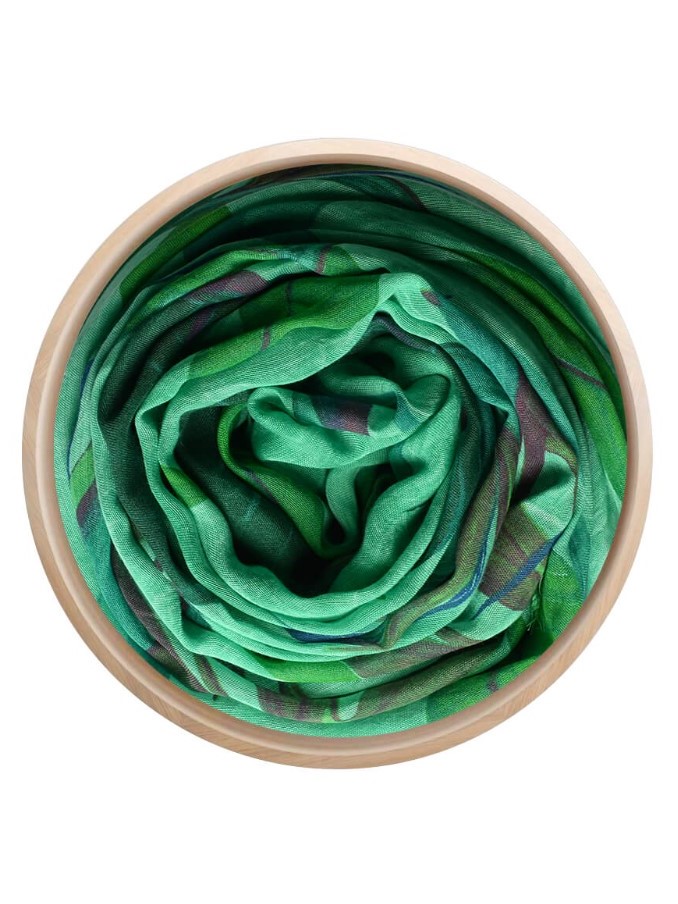 Foulard sciarpa in bamboo De Chirico Verde smeraldo