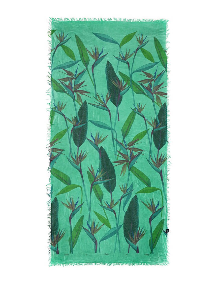 Foulard sciarpa in bamboo De Chirico Verde smeraldo