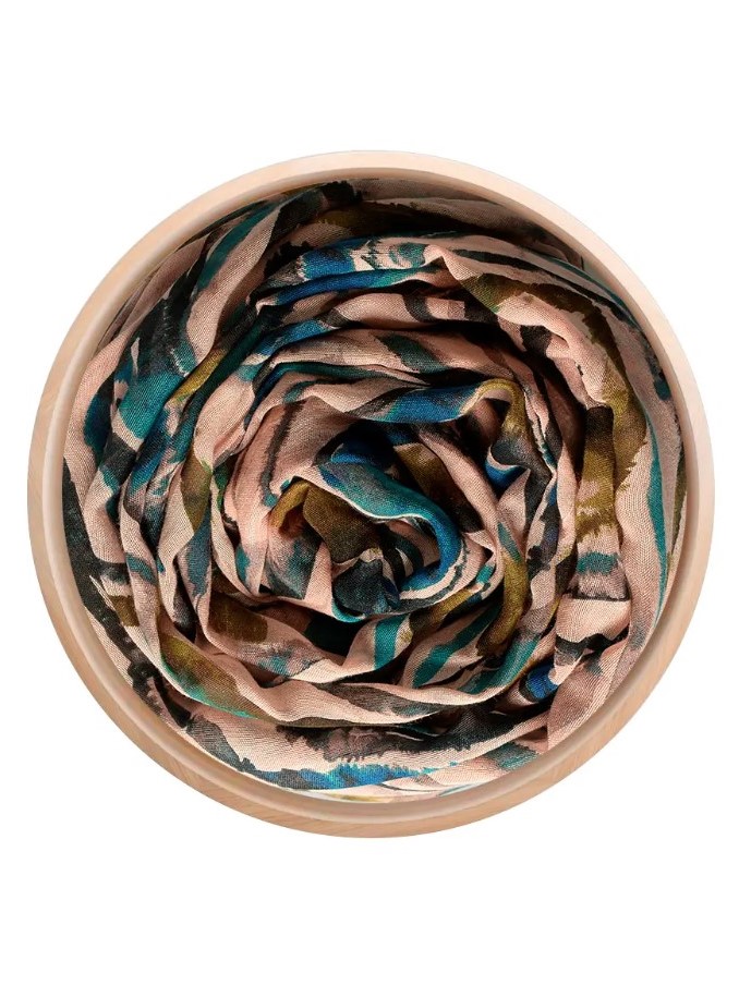 Foulard sciarpa in bamboo De Kooning Rosa albicocca