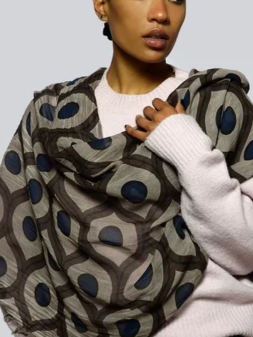 Foulard sciarpa Bamboo Escher marrone
