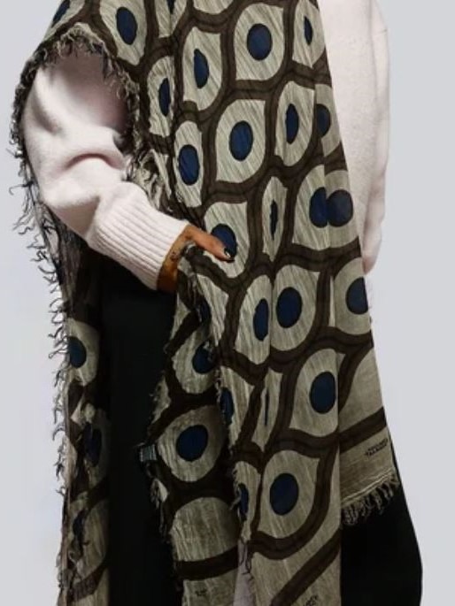 Foulard sciarpa Bamboo Escher marrone