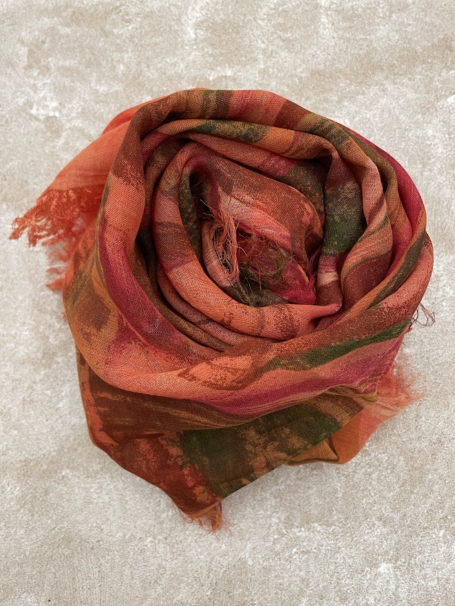 Foulard sciarpa in bamboo Kandinsky arancione