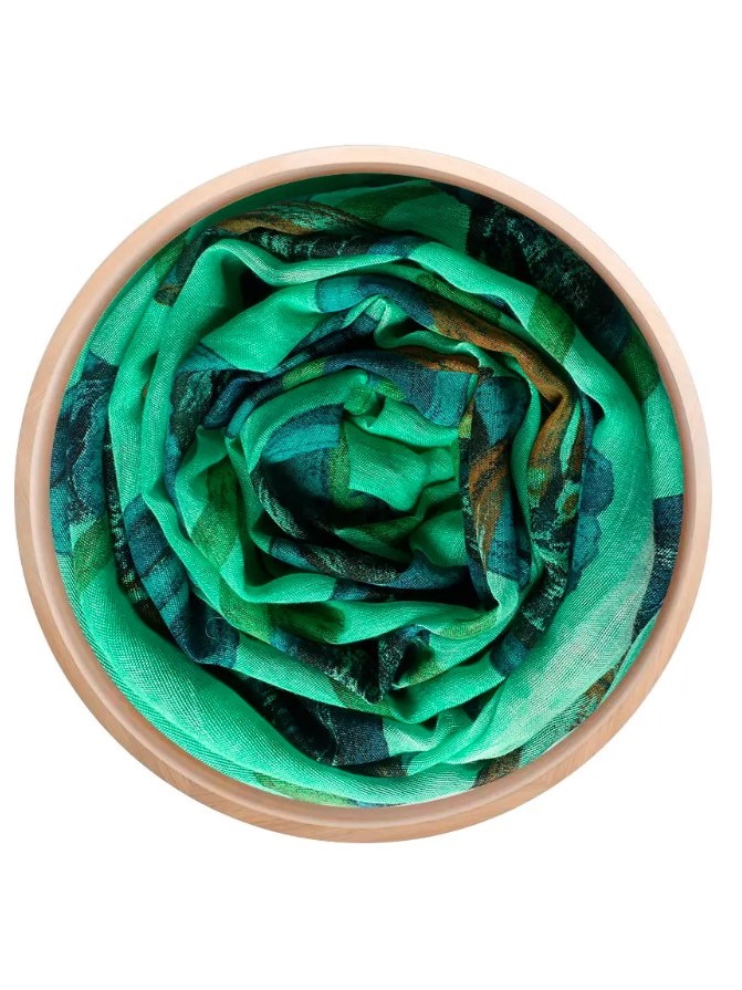 Foulard sciarpa bamboo Magritte verde smeraldo