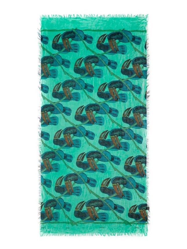Foulard sciarpa bamboo Magritte verde smeraldo