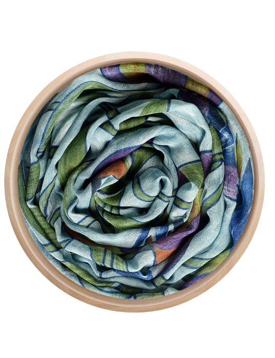 Foulard in bamboo Mucha blu