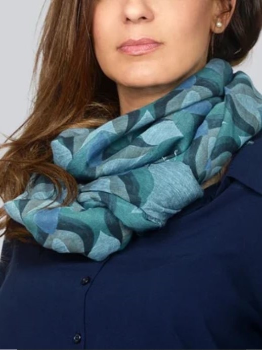 Foulard sciarpa in bamboo Munch Blu denim