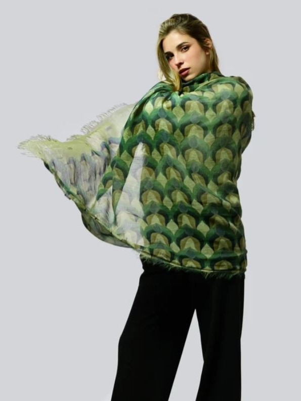 Foulard sciarpa in bamboo Munch Verde