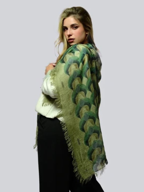 Foulard sciarpa in bamboo Munch Verde