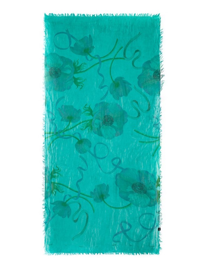 Foulard sciarpa bamboo O'Keeffe Verde smeraldo